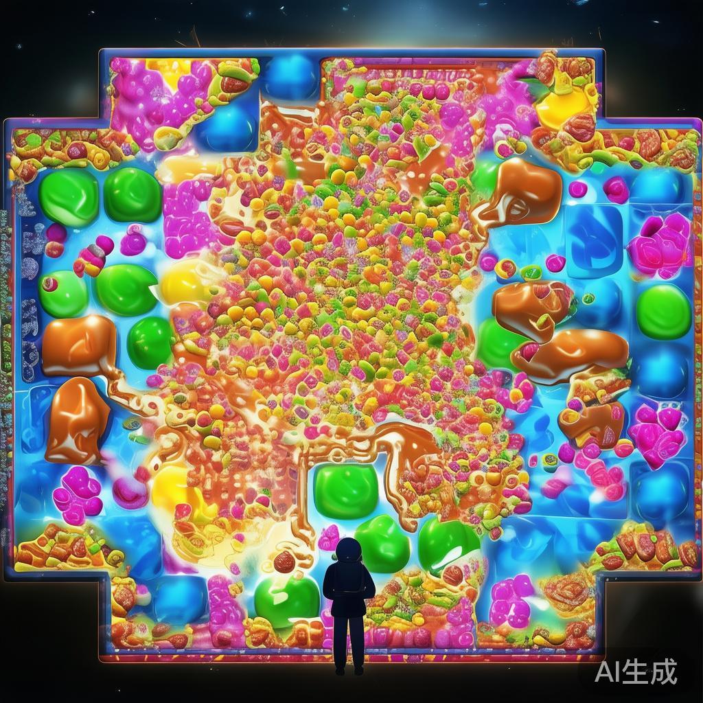 在游戏开始后，首先要做的是观察场地布局，找到糖果丰