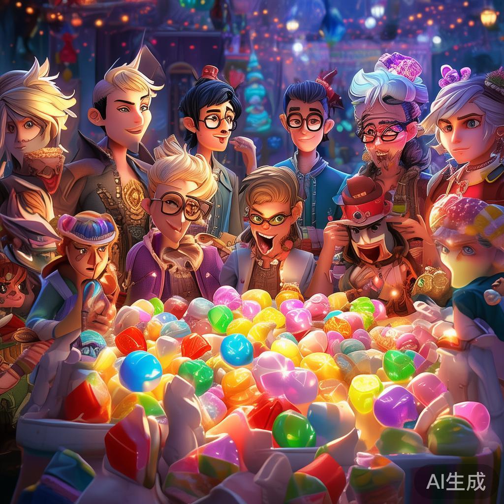 在香肠派对中，糖果不仅象征着游戏中的奖励价值，还直