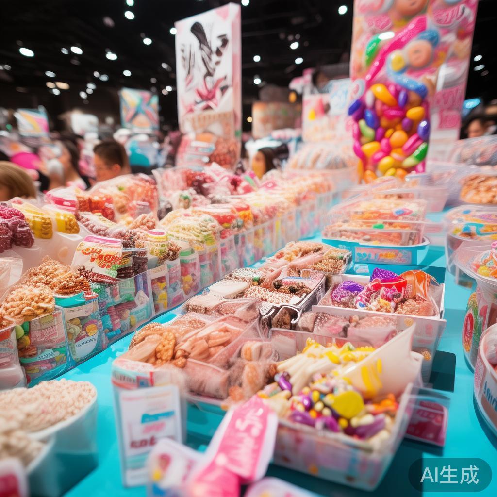 此次糖果派对吸引了众多糖果品牌参与，现场展示了丰富